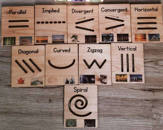 Elements of Art Lines - Types of Line Stencils - Montessori Geometry ...