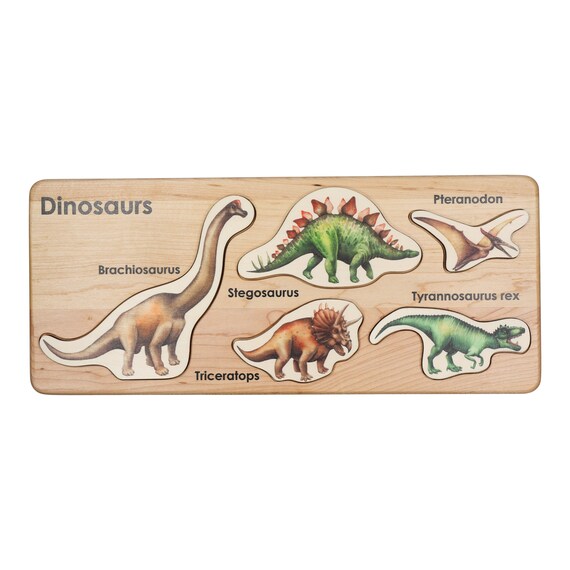 Wooden dinosaur jigsaw sale
