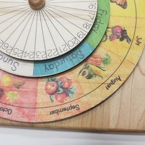 Wheel of the year wooden perpetual calendar nature calendar | Etsy