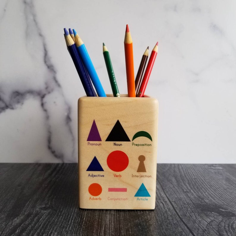 Grammar Pencil Holder Montessori Color Pencil Holder Etsy