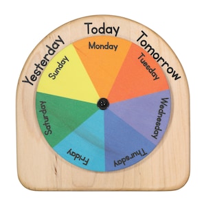 Days of the week wheel - Yesterday Today Tomorrow wheel - Montessori calendar