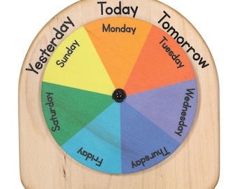 Days of the week wheel - Yesterday Today Tomorrow wheel - Montessori calendar