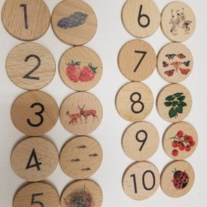 Wooden memory puzzle number matching game counting game nature numbers travel game portal game learn to count wooden games image 3