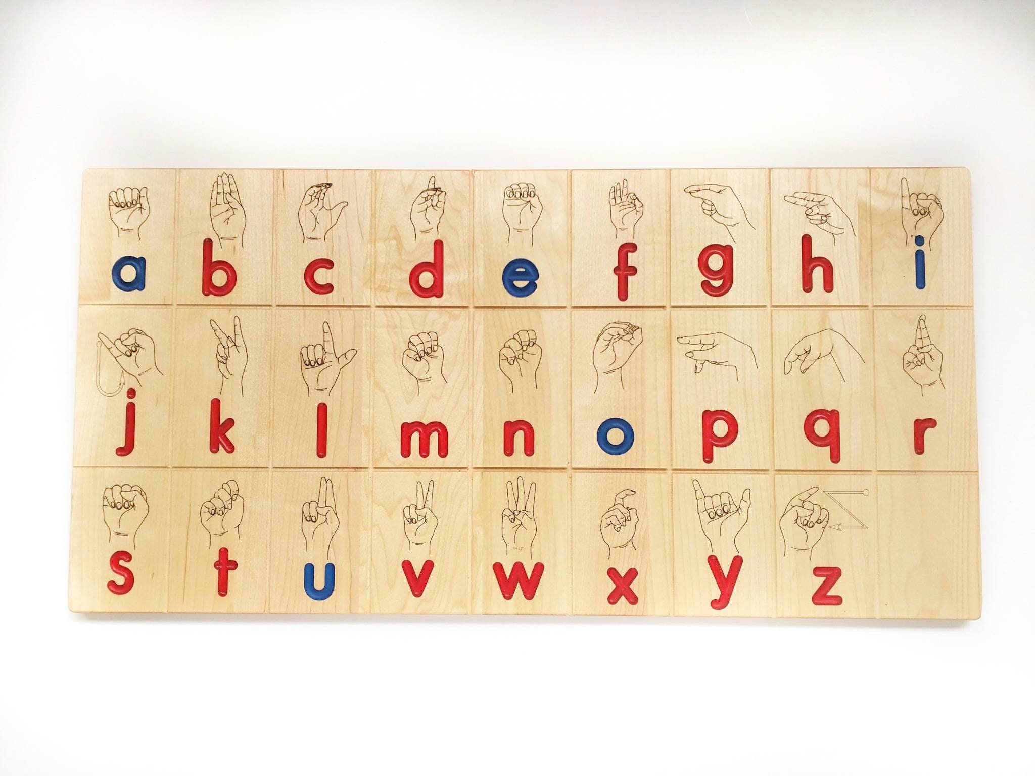 Wooden Sign language board ASL board in Montessori colors Etsy