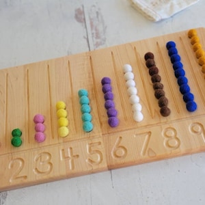 Number counting board Number tracing board Montessori counting board Ten board image 2