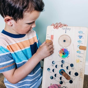 Wooden perpetual calendar, Perpetual calendar, wood calendar, Waldorf calendar, Montessori calendar, homeschooling calendar image 2