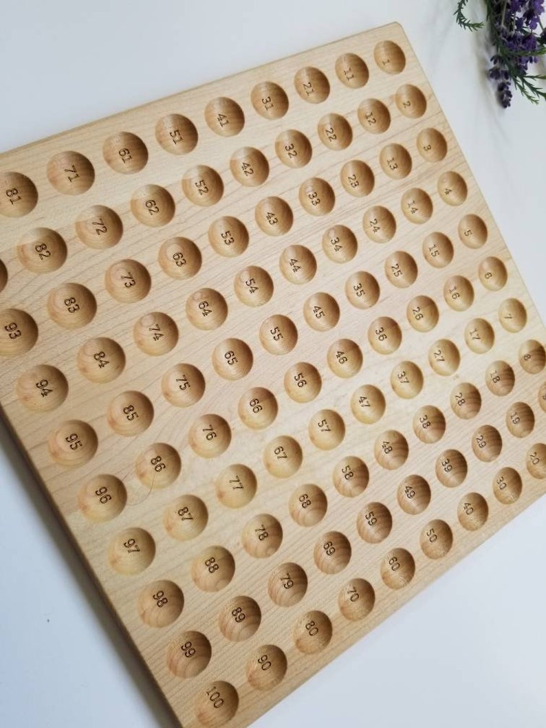 The Original Hundred board hundred frame 100 board counting board Montessori toy math manipulative Montessori materials image 8