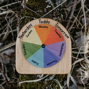 Days of the week wheel Yesterday Today Tomorrow wheel Montessori calendar image 6