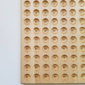 The Original Hundred board hundred frame 100 board counting board Montessori toy math manipulative Montessori materials image 6