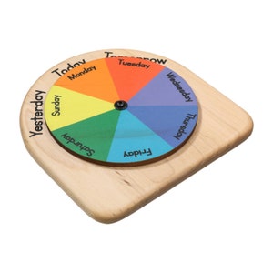 Days of the week wheel Yesterday Today Tomorrow wheel Montessori calendar image 7