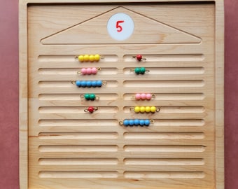 Montessori bead house - Monteasori number bars - Number bonds - Number decomposition - Number sense - Make ten - Kindergarten math