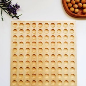 The Original Hundred board hundred frame 100 board counting board Montessori toy math manipulative Montessori materials Plain - Maple
