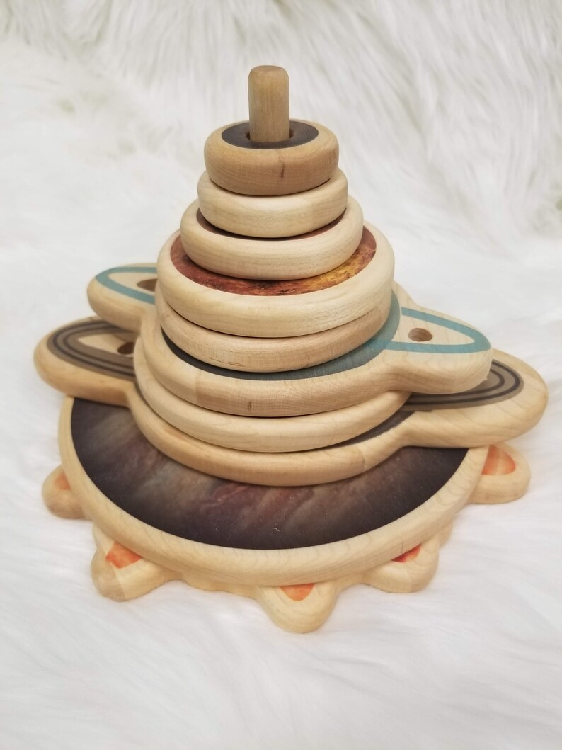 Wooden Stacking Toy Solar System Stacker Educational Gift Etsy
