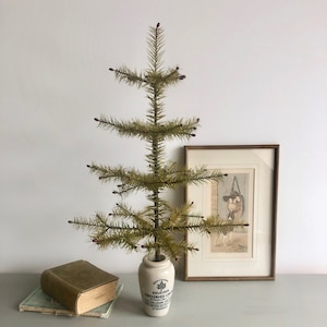 Heritage style multi stemmed  German Goose Feather Christmas Tree with sides shoot branches