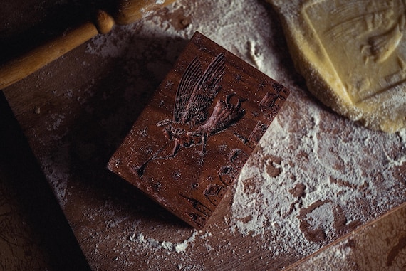 Wooden cookie mold culinary biscuit mould- 'The Angel' - inspired by vintage and antique springerle speculaas