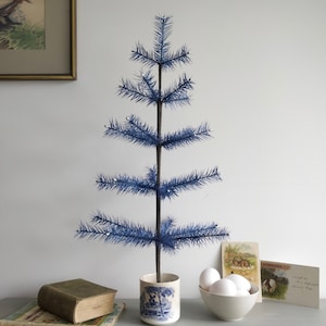 Blue German Goose Feather Christmas Tree