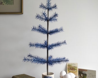 Blue German Goose Feather Christmas Tree