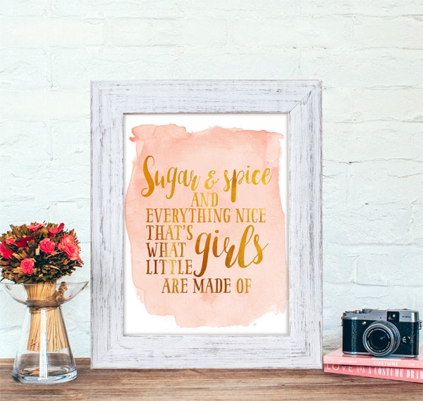 Sugar and Spice and Everything Nice - It's a Girl - Cupcake Toppers