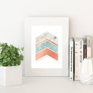 Instant Download, Printable Geometric Art, Marble, Geometric Print, Industrial Decor, Chevron, Rose Gold, Gold, Home Decor, Marble Print