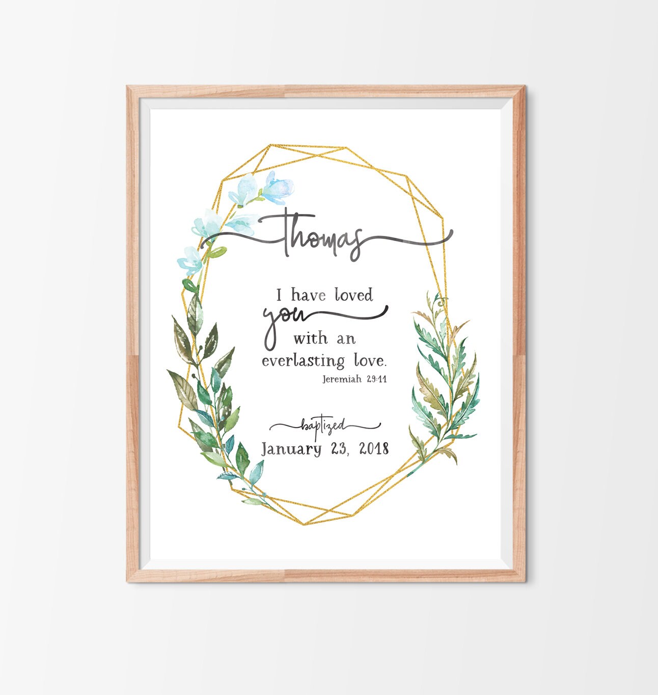 Personalized PRINTABLE Baptism Gift Baptism Art | Etsy