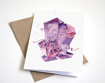 Instant Download, Love you Mom, Printable Mother's Day Card, Mothers Day Card, Watercolor Mother's Day Cards, For Mom