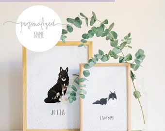 Personalized Pet Portrait, Pet Illustration, Dog Cat Portrait, Personalized Portrait, Digital Art, Special Pet Gift, Pet Memorial, Pet loss