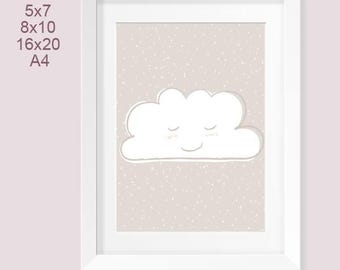 Instant Download, Cloud, Cloud Nursery Decor, Nursery Art, Cloud Art, Cloud Hangings, Cloud Art Print, Cloud Wall Decor, Baby Shower Gift