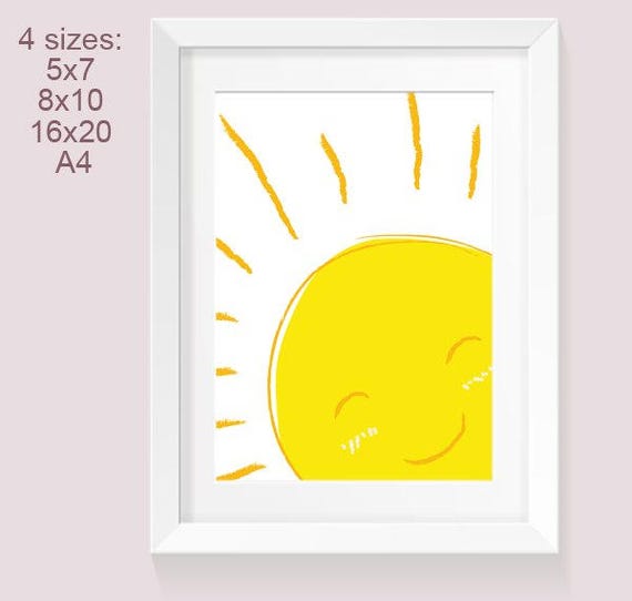 Instant Download Sleepy Sun Cute Sun Sun Decor Nursery Etsy
