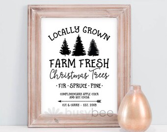 Instant Download, Farm fresh Christmas Tree, Christmas Sign, Christmas Wall Decor, Mantel Decor, Farmhouse Christmas sign, Christmas tree