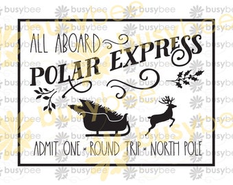 SVG Cut File, Express svg, christmas train, Christmas SVG, Farmhouse Decor, Holiday Decor SVG, Clip Art, commercial license, scaleable