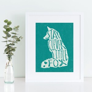 Buy One Get One, Stay Clever Little Fox, Nursery Art, Fox Nursery Decor, woodland nursery, fox, fox print, fox wall art, nursery print