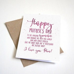 Instant Download, Mothers Day Card, Printable Mother&#39;s Day Card, Funny Mothers Day Card, Watercolor Mother&#39;s Day Cards, For Mom