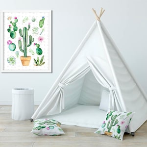 Buy One Get One, Watercolor Cactus Art, Cactus Print Set, Cacti Printable, Cactus Poster, Watercolor Cactus, Succulent Kitchen Decor
