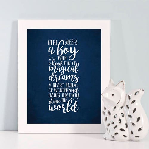 Little Boy Quotes Wall Art Printable Baby Boys Quotes Art Etsy