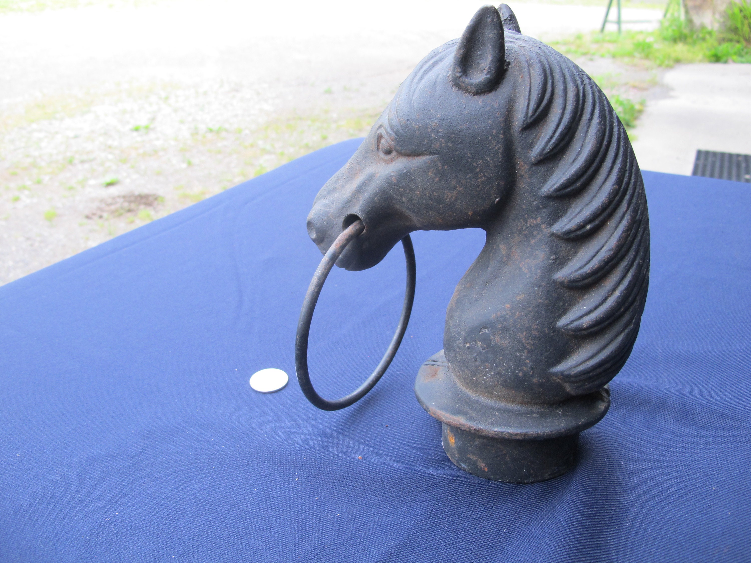 Vintage Cast Iron Horse Head Hitching Post W/ Ring 9 Etsy
