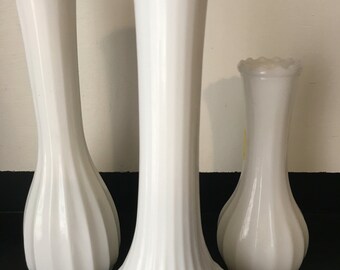 Hoosier/CLG CO Milk Glass Vases - set of 3
