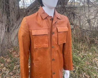 1970's Rivetts Leather Fringed Jacket - Etsy