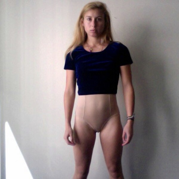 Vintage Navy Blue Velvet Short Sleeve Crop Top Tee Womens Size Small