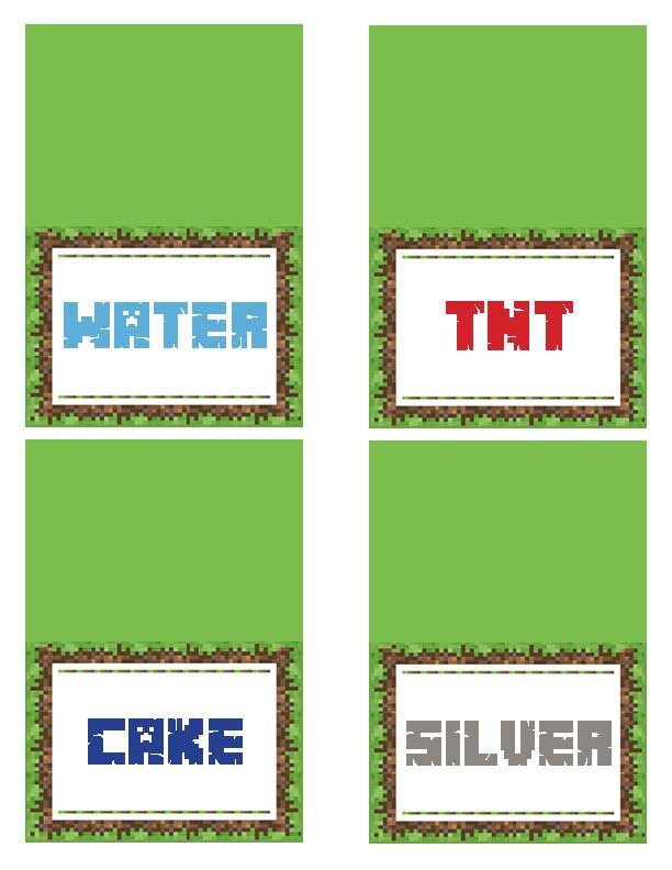 24 Printable Food Tents