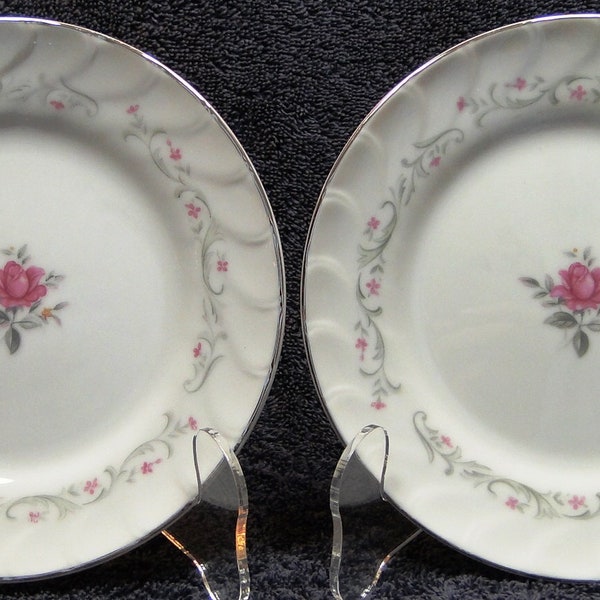 Fine China of Japan Royal Swirl Bread Plates 6 3/8" Set of 2 Excellent