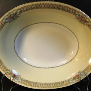Noritake Rodista Oval Vegetable Serving Bowl 10 5/8&quot; 590 Floral Band Excellent