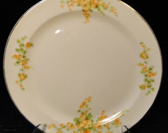 Taylor Smith Taylor Acacia Orange Floral Salad Plate 8 3/8" EXCELLENT!
