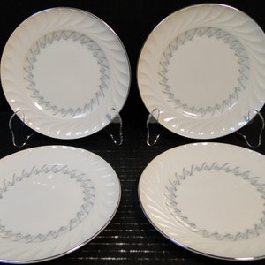 Lynnbrooke Fine China Silouette Bread Plates 6 1/2&quot; Set of 4 Excellent