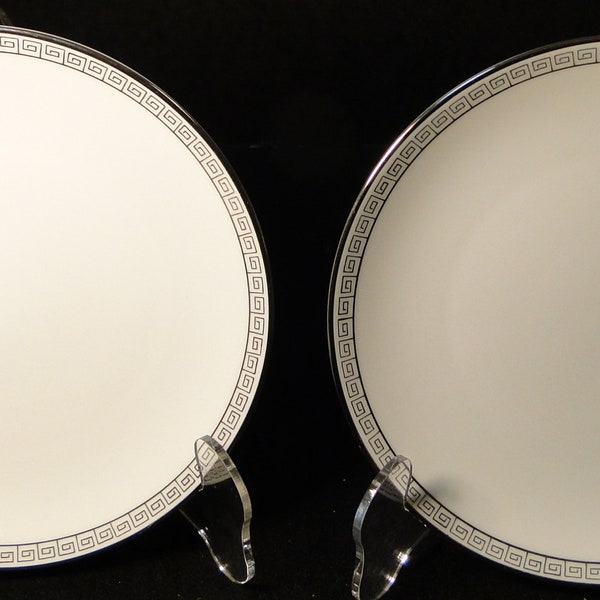 Noritake Silver Key Bread Plates 6 3/8" 5941 Set of 2 Excellent