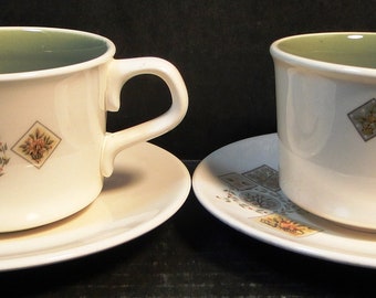 TWO Taylor Smith Taylor Brocatelle Tea Cup Saucer Sets Ever Yours 2 EXCELLENT!