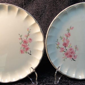 W S George Bolero Peach Blossom Bread Plates 6 1/4&quot; Pink Set of 2 Excellent