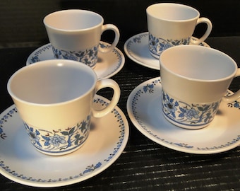 Noritake Blue Moon Tea Cup Saucer Sets 9022 4 Excellent