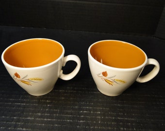 TWO Taylor Smith Taylor Ever Yours Autumn Harvest Tea Cups Set of 2 EXCELLENT!
