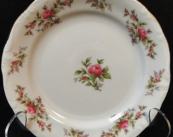 Johann Haviland Bavaria Moss Rose Bread Plate 6 1/4"