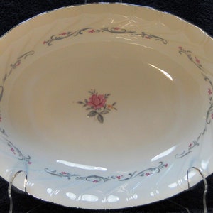 Fine China of Japan Royal Swirl Oval Vegetable Serving Bowl 10 3/8&quot; Excellent